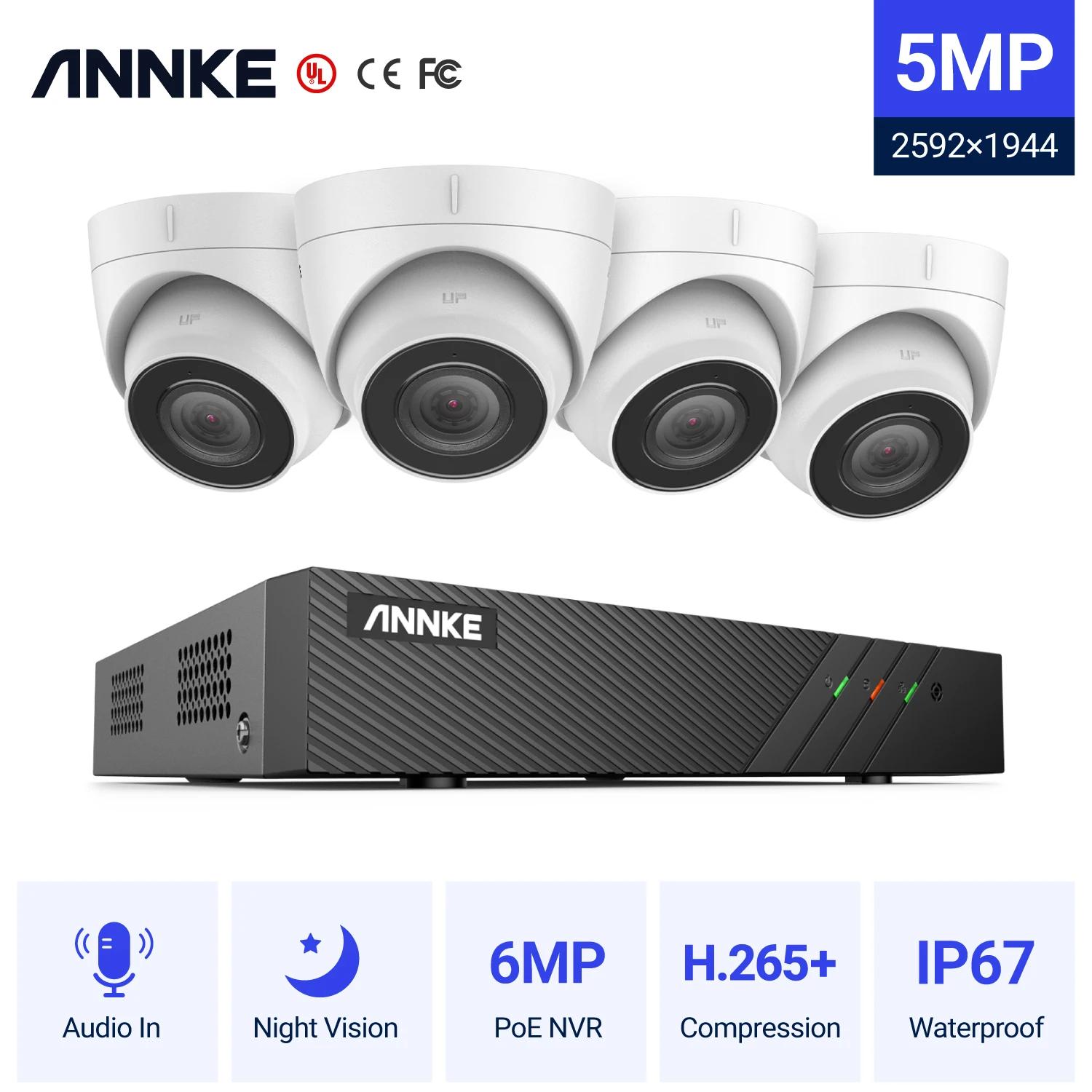 ANNKE-H50 5MP H.265 +  HD POE Ʈũ   ý, 4 ,  ߿ POE IP ī޶, 2.8mm,  PoE ī޶ ŰƮ